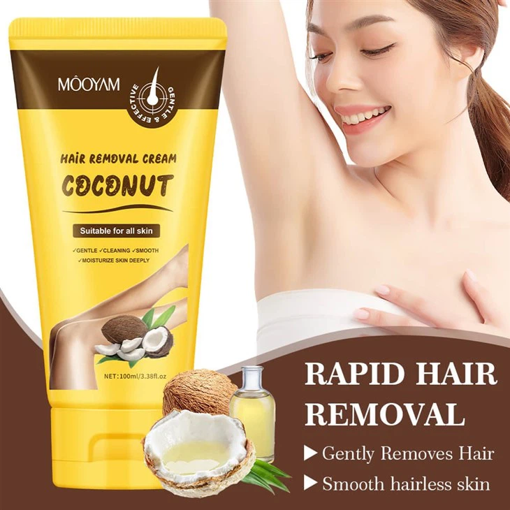 5 Mins Efficiency Herbal Full Body Painless Depilatory Coconut Hair Removal Cream factory
