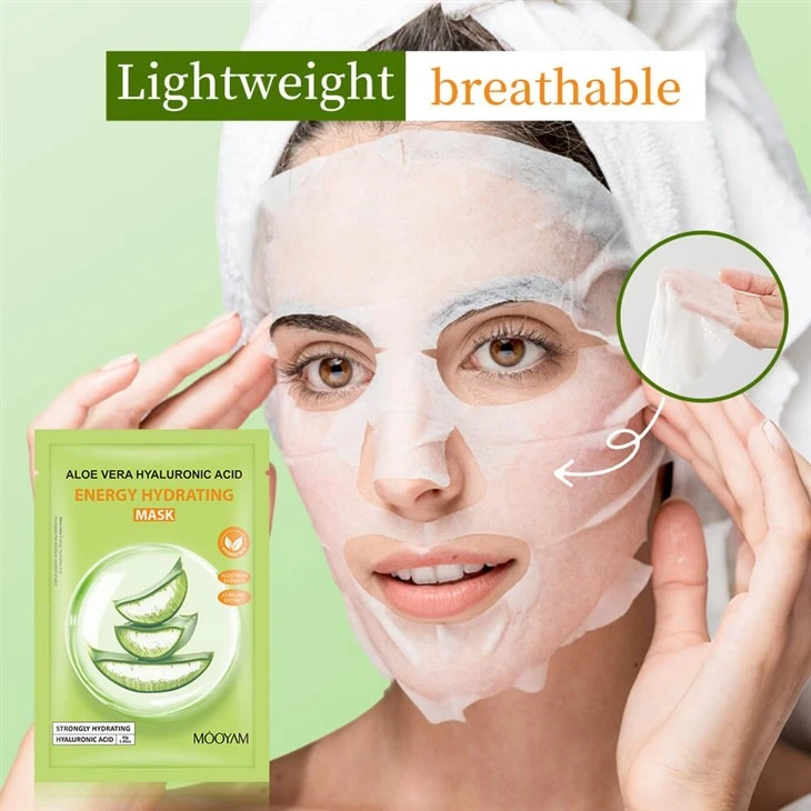 MOOYAM Aloe Vera Hydrating Facial Mask Deep Moisture Boost With Aloe + Hyaluronic Acid