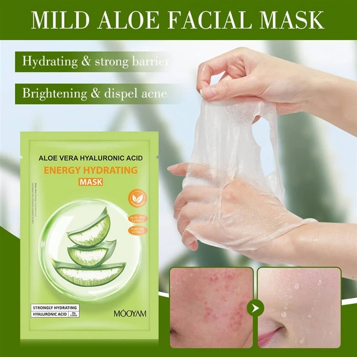 MOOYAM Aloe Vera Hydrating Facial Mask Deep Moisture Boost With Aloe + Hyaluronic Acid