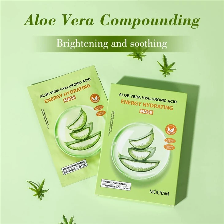 MOOYAM Aloe Vera Hydrating Facial Mask Deep Moisture Boost With Aloe + Hyaluronic Acid