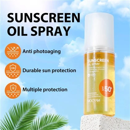 Sprej taż-żejt tal-suncreen mooyam